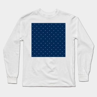 Aligned small beige dots over dark blue Long Sleeve T-Shirt